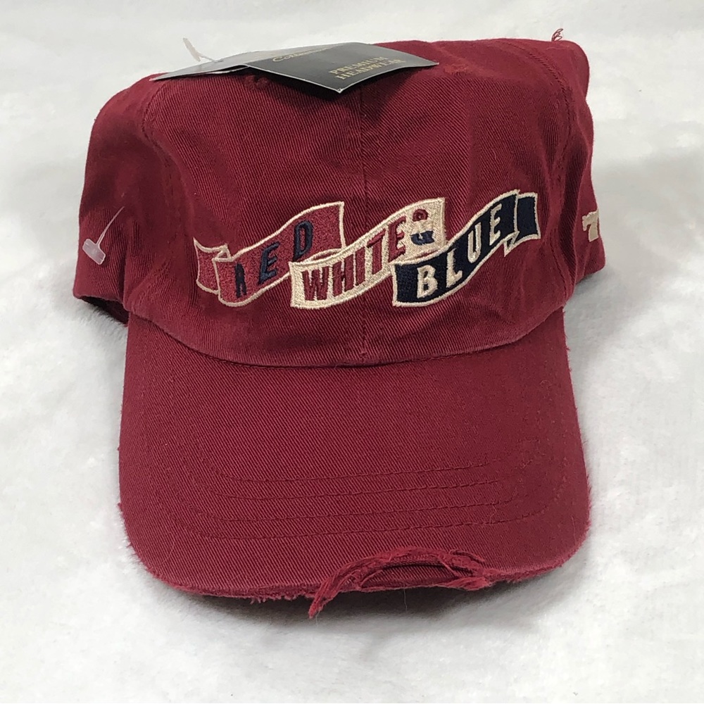 Agree Collection IGT Poker Red, White &Blue Distressed Burgundy Baseball HatCap